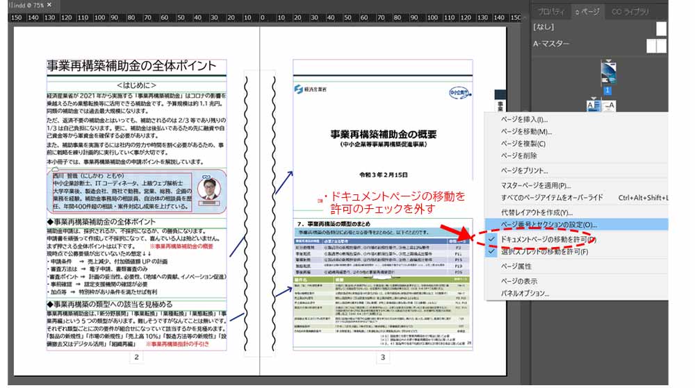 インデザインで表紙の次ページからページ番号を開始する設定方法 売れる仕組み構築